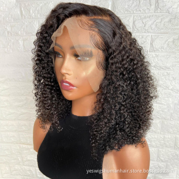 Yeswigs Perruque Bob Wig Short Afro Kinky Curly Human Hair Hd Full Lace Front Wig Raw Brazilian Virgin Human Hair Bob Wig Vendor